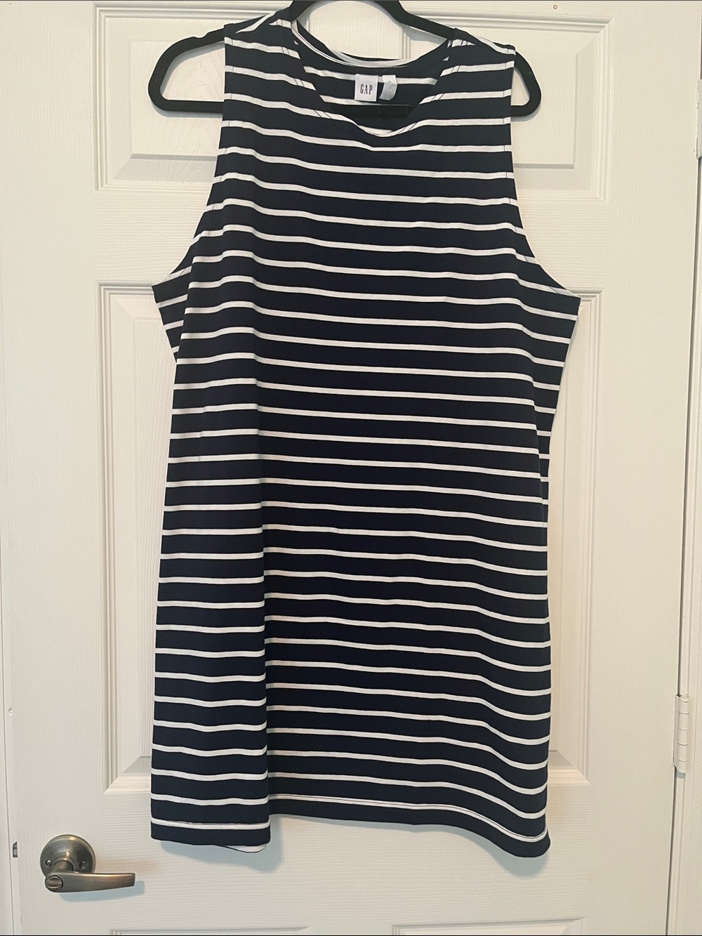 GAP Navy & White Striped Sleeveless Shift Dress